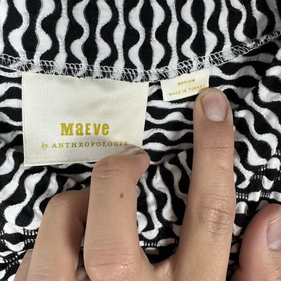 Maeve by Anthropologie Sleeveless Mock Neck Knit Top Medium Black White - Picture 2 of 3